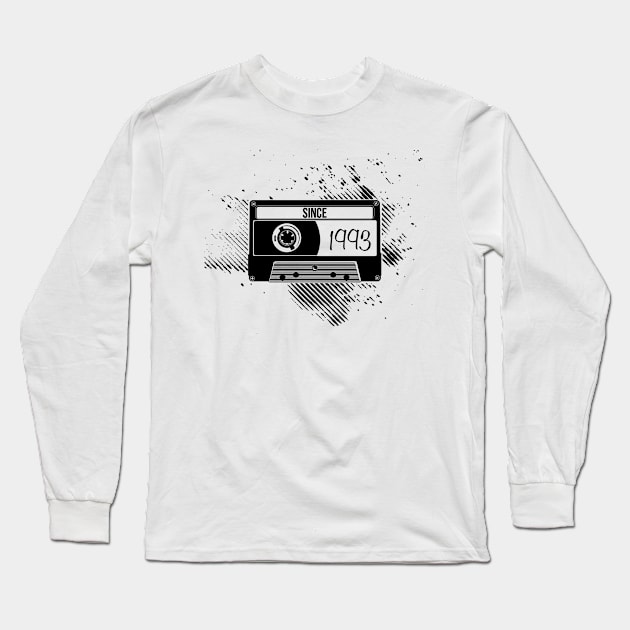 1993s Vintage, 93s Black Cassette Long Sleeve T-Shirt by Degiab